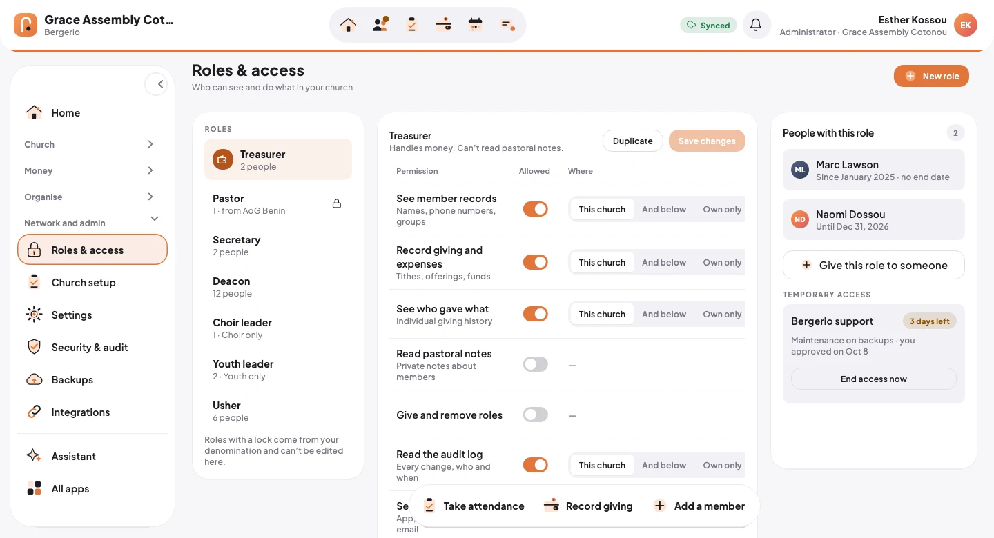 Roles and access.